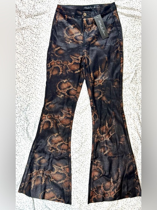 Willow Denim - Willow Black & Brown Snakeskin look Flare Jeans